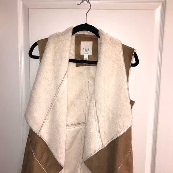 Full Tilt Jackets & Blazers - Full Tilt Faux Suede Fur Boho Vest